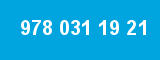 978 031 19 21 978 031 19 21